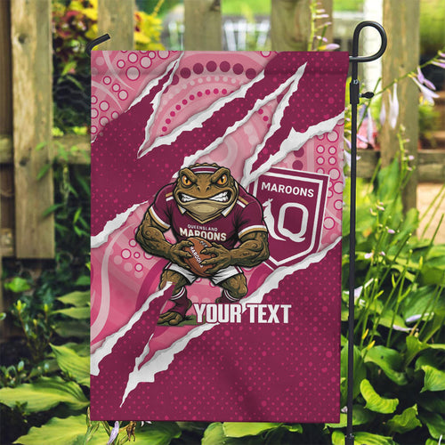 QLD Maroons Rugby Custom Garden Flag Go Cane Toads Sporty Aboriginal Art