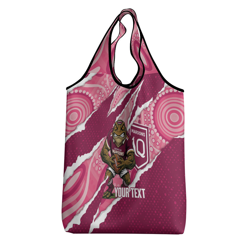 QLD Maroons Rugby Custom Grocery Bag Go Cane Toads Sporty Aboriginal Art
