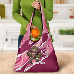 QLD Maroons Rugby Custom Grocery Bag Go Cane Toads Sporty Aboriginal Art