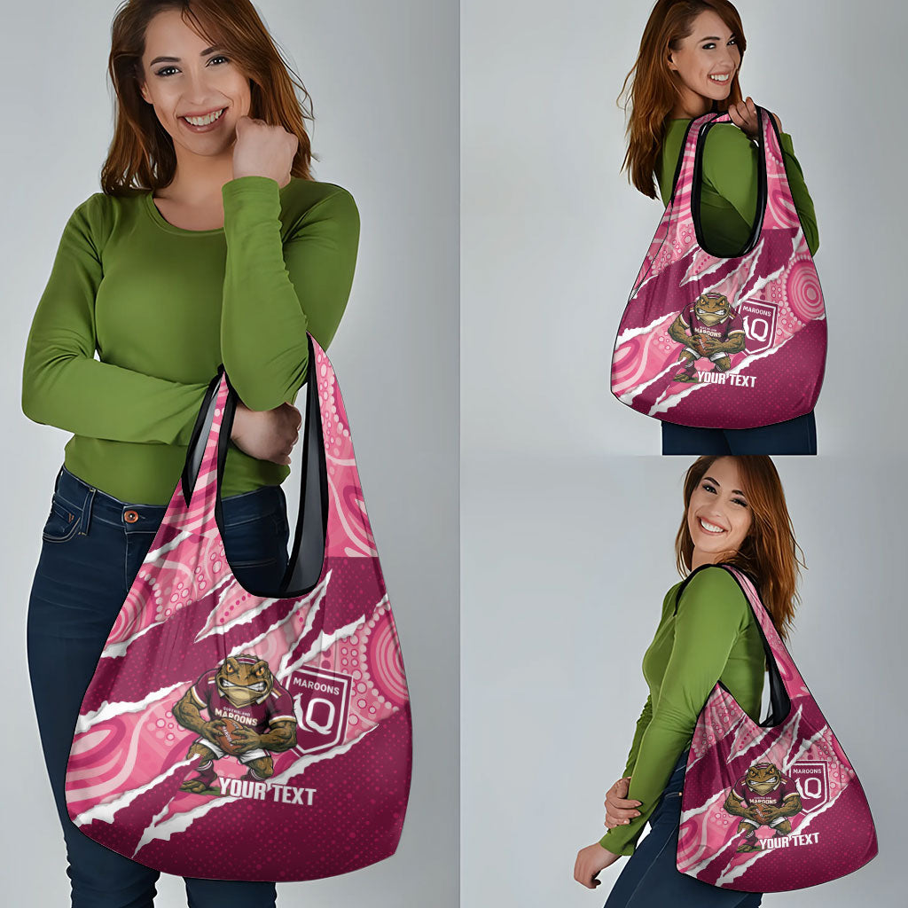 QLD Maroons Rugby Custom Grocery Bag Go Cane Toads Sporty Aboriginal Art