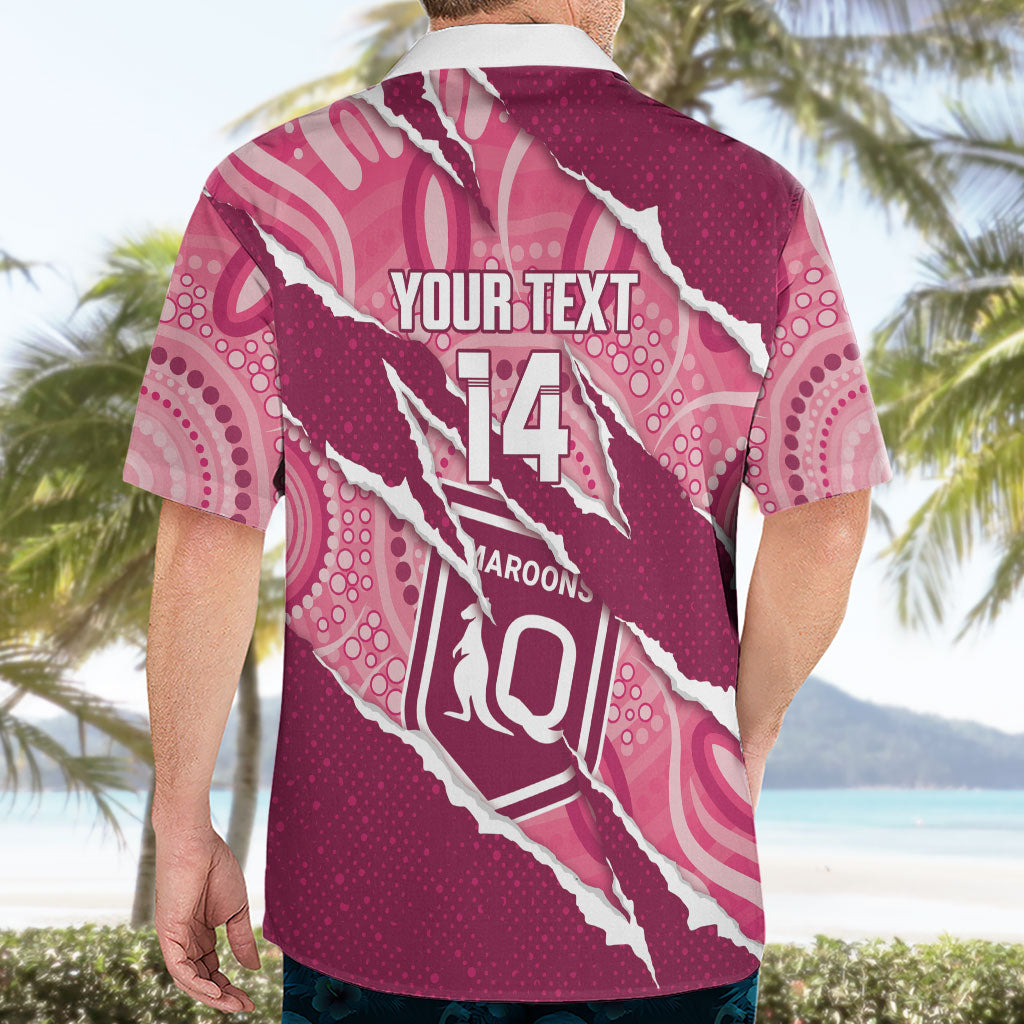 QLD Maroons Rugby Custom Hawaiian Shirt Go Cane Toads Sporty Aboriginal Art
