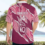 QLD Maroons Rugby Custom Hawaiian Shirt Go Cane Toads Sporty Aboriginal Art