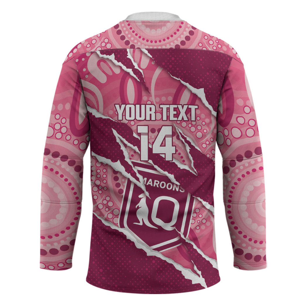 QLD Maroons Rugby Custom Hockey Jersey Go Cane Toads Sporty Aboriginal Art