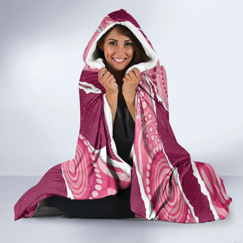 QLD Maroons Rugby Custom Hooded Blanket Go Cane Toads Sporty Aboriginal Art