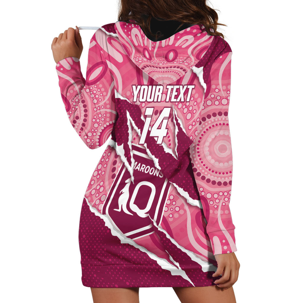 QLD Maroons Rugby Custom Hoodie Dress Go Cane Toads Sporty Aboriginal Art