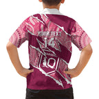 QLD Maroons Rugby Custom Kid Hawaiian Shirt Go Cane Toads Sporty Aboriginal Art