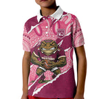 QLD Maroons Rugby Custom Kid Polo Shirt Go Cane Toads Sporty Aboriginal Art