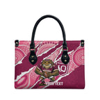 QLD Maroons Rugby Custom Leather Bag Go Cane Toads Sporty Aboriginal Art