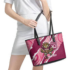 QLD Maroons Rugby Custom Leather Tote Bag Go Cane Toads Sporty Aboriginal Art
