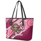 QLD Maroons Rugby Custom Leather Tote Bag Go Cane Toads Sporty Aboriginal Art