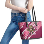 QLD Maroons Rugby Custom Leather Tote Bag Go Cane Toads Sporty Aboriginal Art