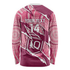 QLD Maroons Rugby Custom Long Sleeve Shirt Go Cane Toads Sporty Aboriginal Art