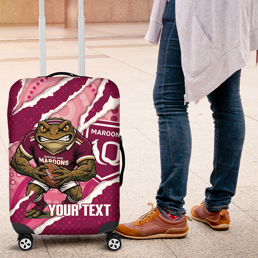 QLD Maroons Rugby Custom Luggage Cover Go Cane Toads Sporty Aboriginal Art