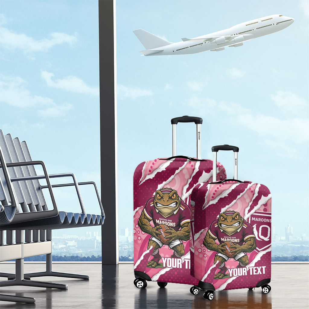 QLD Maroons Rugby Custom Luggage Cover Go Cane Toads Sporty Aboriginal Art