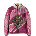 QLD Maroons Rugby Custom Padded Jacket Go Cane Toads Sporty Aboriginal Art