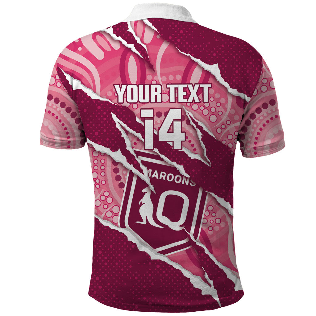 QLD Maroons Rugby Custom Polo Shirt Go Cane Toads Sporty Aboriginal Art