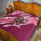QLD Maroons Rugby Custom Quilt Go Cane Toads Sporty Aboriginal Art
