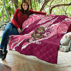 QLD Maroons Rugby Custom Quilt Go Cane Toads Sporty Aboriginal Art