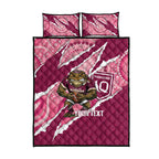 QLD Maroons Rugby Custom Quilt Bed Set Go Cane Toads Sporty Aboriginal Art