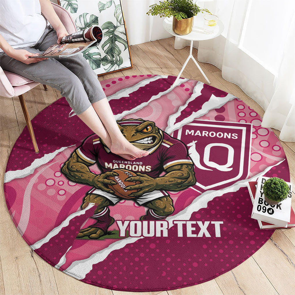 QLD Maroons Rugby Custom Round Carpet Go Cane Toads Sporty Aboriginal Art