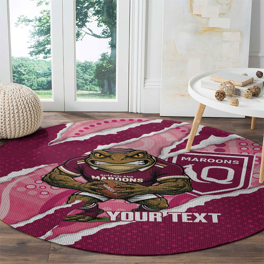 QLD Maroons Rugby Custom Round Carpet Go Cane Toads Sporty Aboriginal Art