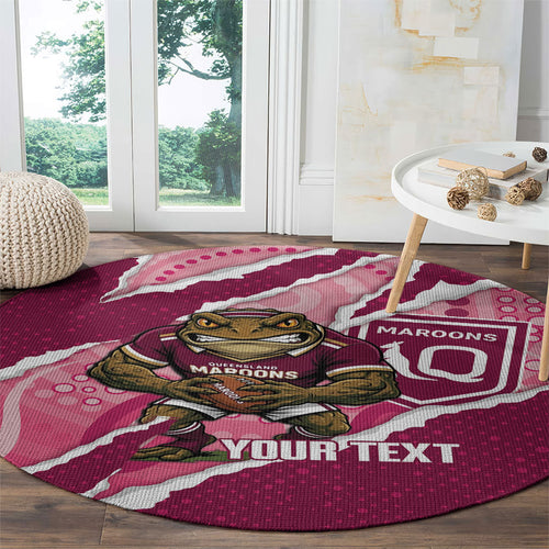 QLD Maroons Rugby Custom Round Carpet Go Cane Toads Sporty Aboriginal Art