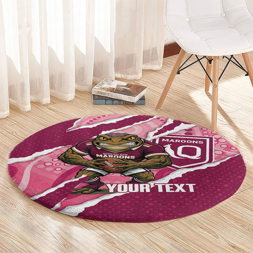 QLD Maroons Rugby Custom Round Carpet Go Cane Toads Sporty Aboriginal Art