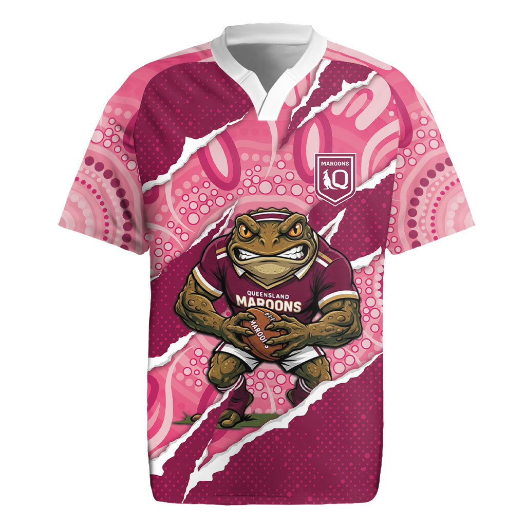 QLD Maroons Rugby Custom Rugby Jersey Go Cane Toads Sporty Aboriginal Art