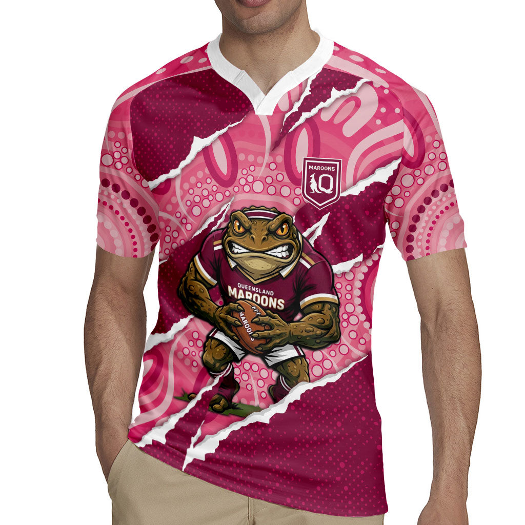 QLD Maroons Rugby Custom Rugby Jersey Go Cane Toads Sporty Aboriginal Art