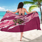QLD Maroons Rugby Custom Sarong Go Cane Toads Sporty Aboriginal Art