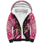 QLD Maroons Rugby Custom Sherpa Hoodie Go Cane Toads Sporty Aboriginal Art
