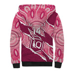 QLD Maroons Rugby Custom Sherpa Hoodie Go Cane Toads Sporty Aboriginal Art