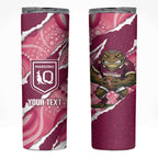 QLD Maroons Rugby Custom Skinny Tumbler Go Cane Toads Sporty Aboriginal Art