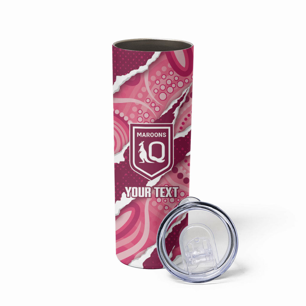 QLD Maroons Rugby Custom Skinny Tumbler Go Cane Toads Sporty Aboriginal Art