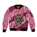 QLD Maroons Rugby Custom Sleeve Zip Bomber Jacket Go Cane Toads Sporty Aboriginal Art