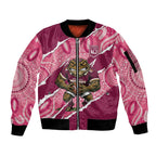 QLD Maroons Rugby Custom Sleeve Zip Bomber Jacket Go Cane Toads Sporty Aboriginal Art