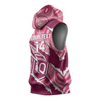 QLD Maroons Rugby Custom Sleeveless Hoodie Go Cane Toads Sporty Aboriginal Art