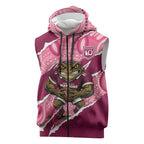 QLD Maroons Rugby Custom Sleeveless Zip Hoodie Go Cane Toads Sporty Aboriginal Art
