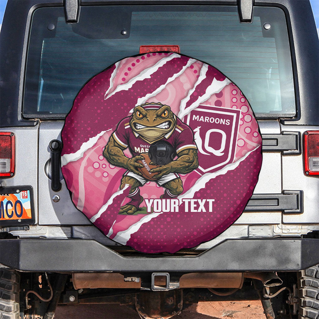QLD Maroons Rugby Custom Spare Tire Cover Go Cane Toads Sporty Aboriginal Art