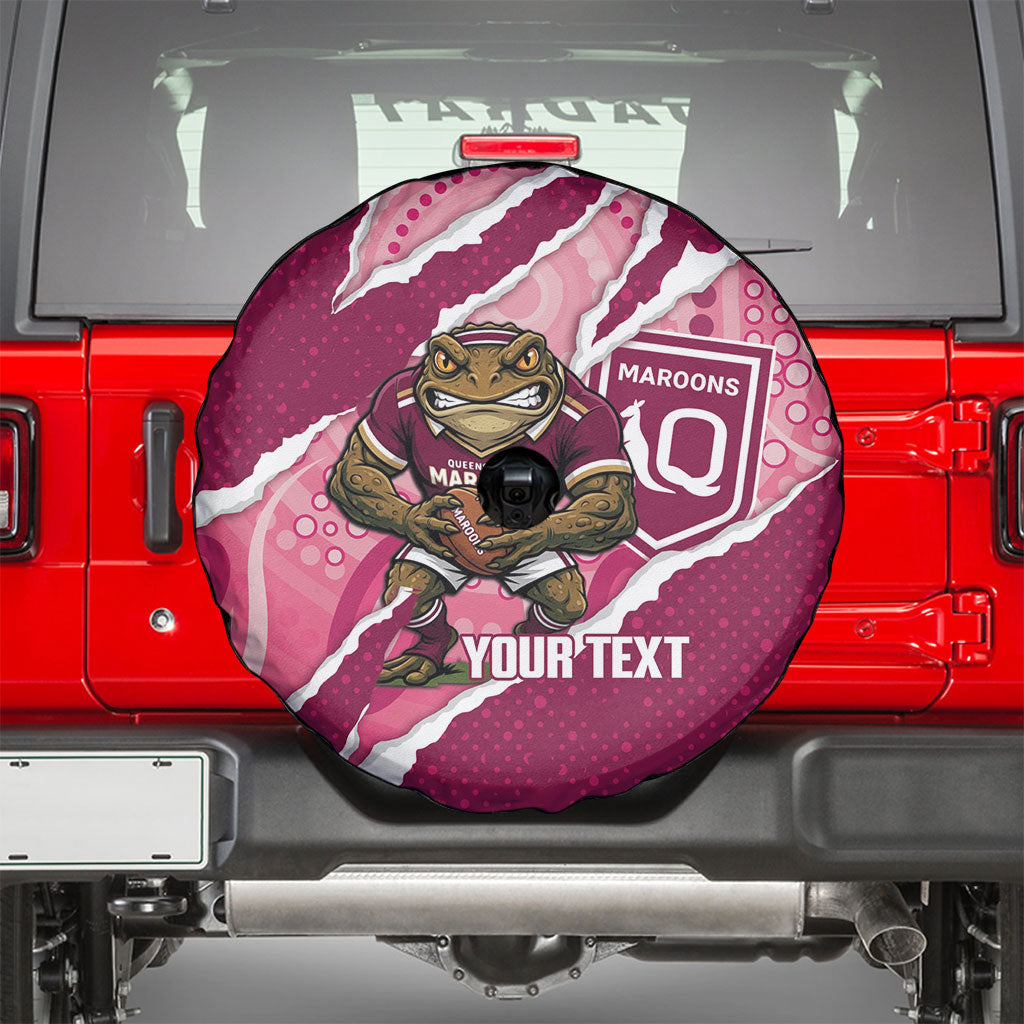 QLD Maroons Rugby Custom Spare Tire Cover Go Cane Toads Sporty Aboriginal Art