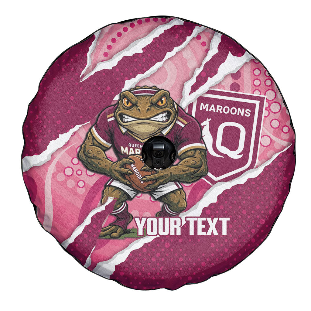 QLD Maroons Rugby Custom Spare Tire Cover Go Cane Toads Sporty Aboriginal Art