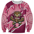 QLD Maroons Rugby Custom Sweatshirt Go Cane Toads Sporty Aboriginal Art