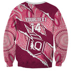 QLD Maroons Rugby Custom Sweatshirt Go Cane Toads Sporty Aboriginal Art