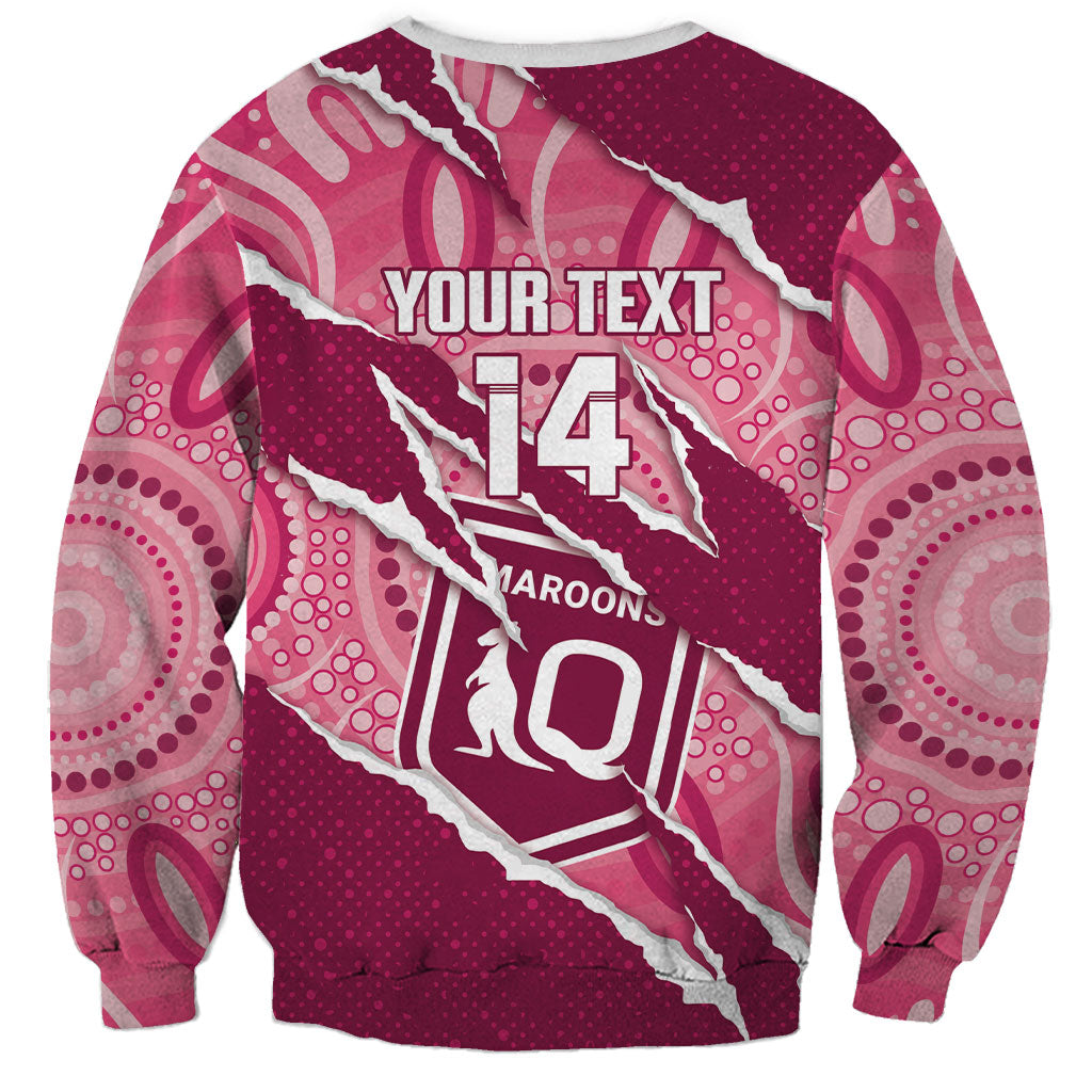 QLD Maroons Rugby Custom Sweatshirt Go Cane Toads Sporty Aboriginal Art