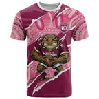 QLD Maroons Rugby Custom T Shirt Go Cane Toads Sporty Aboriginal Art