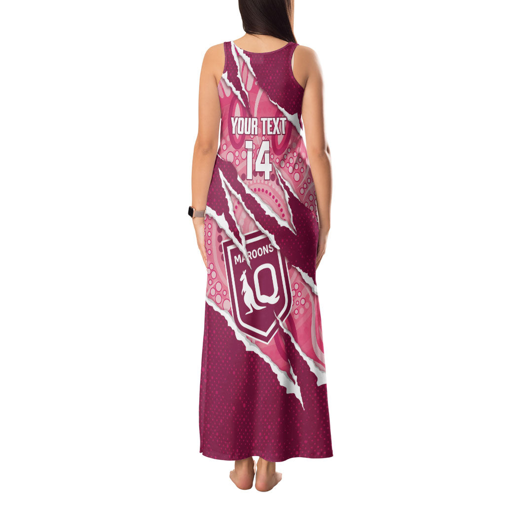 QLD Maroons Rugby Custom Tank Maxi Dress Go Cane Toads Sporty Aboriginal Art