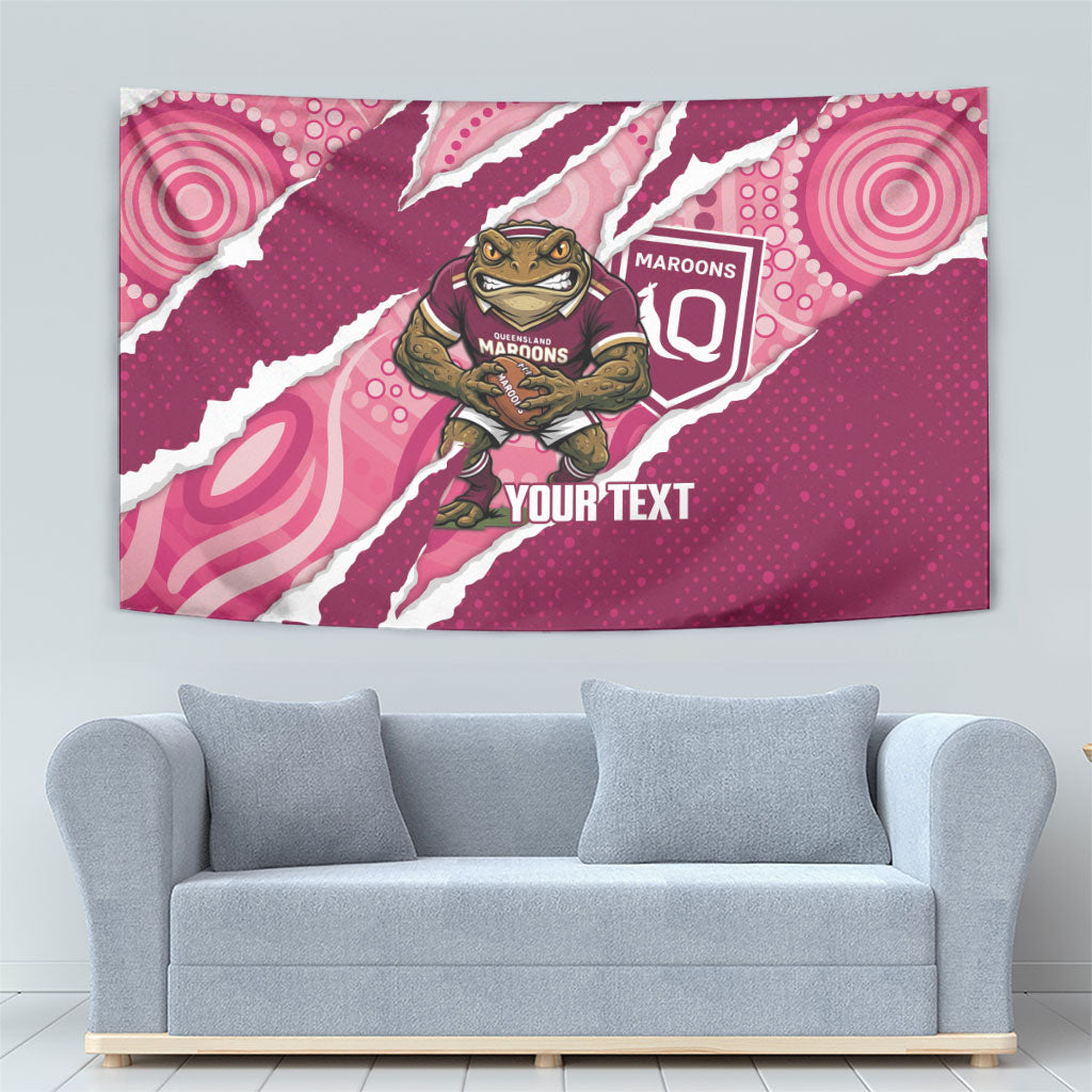 QLD Maroons Rugby Custom Tapestry Go Cane Toads Sporty Aboriginal Art