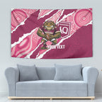 QLD Maroons Rugby Custom Tapestry Go Cane Toads Sporty Aboriginal Art