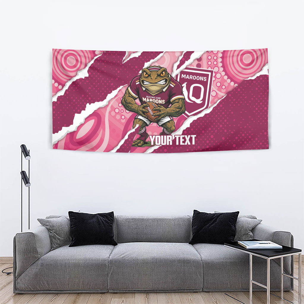 QLD Maroons Rugby Custom Tapestry Go Cane Toads Sporty Aboriginal Art