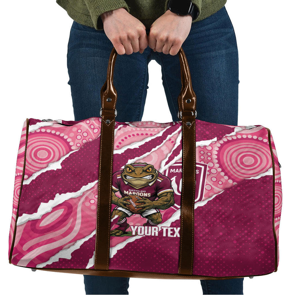 QLD Maroons Rugby Custom Travel Bag Go Cane Toads Sporty Aboriginal Art
